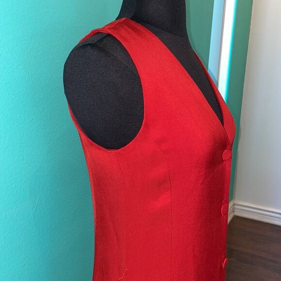 Theory Red Liquid Twill Midi Dress - Picture 6 of 10